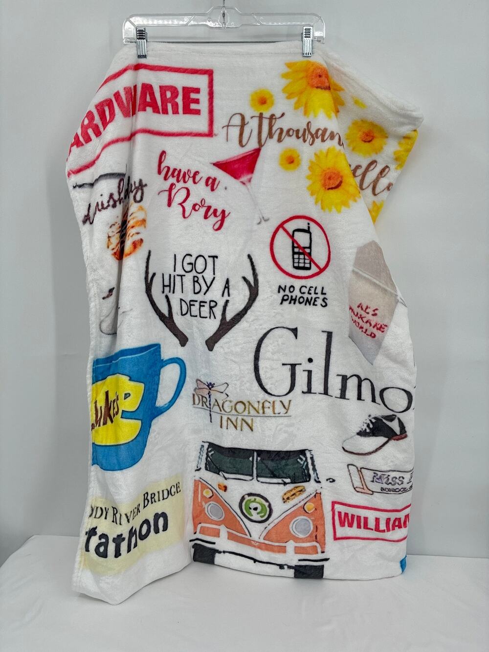 Gilmore Girls Luke's Diner Dragonfly Inn Cozy Book Stack Throw Blanket